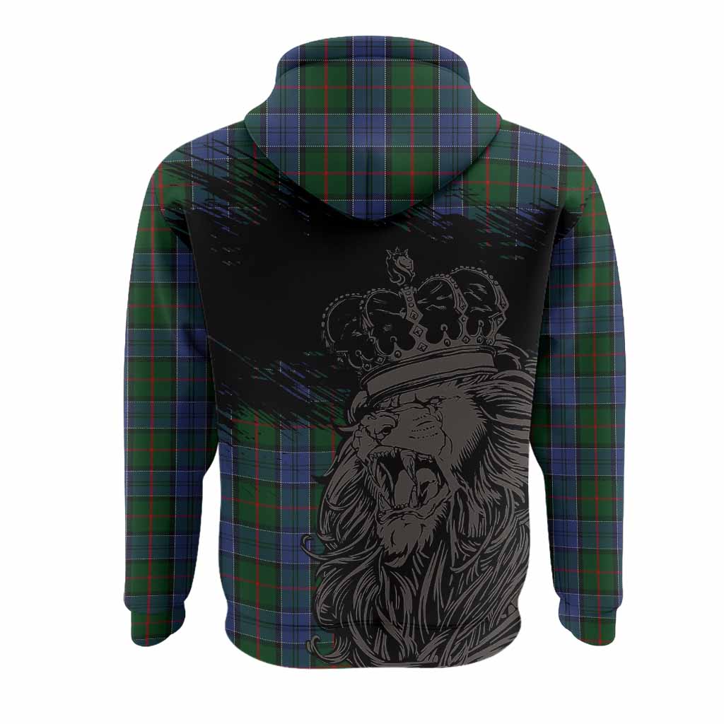 Colquhoun Tartan Crest Hoodie Crowned Lion Heritage Style