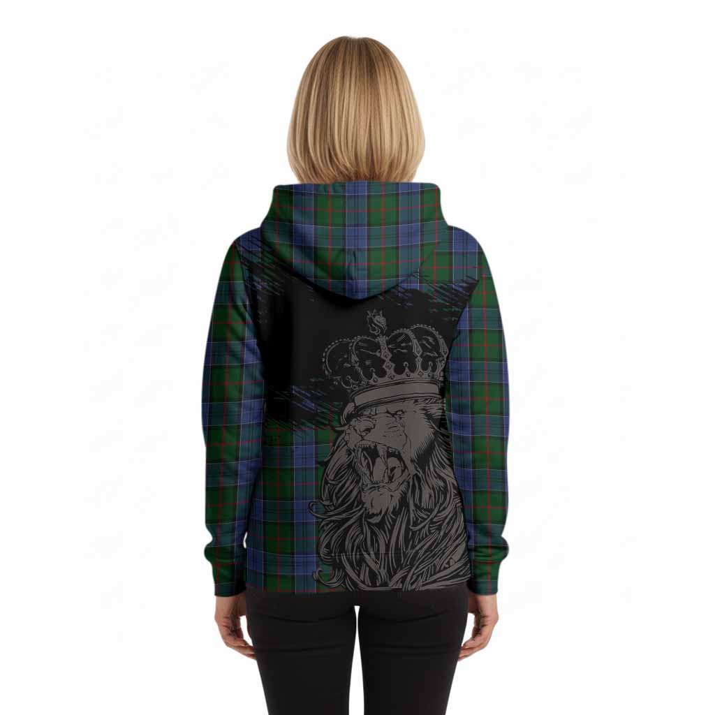 Colquhoun Tartan Crest Hoodie Crowned Lion Heritage Style