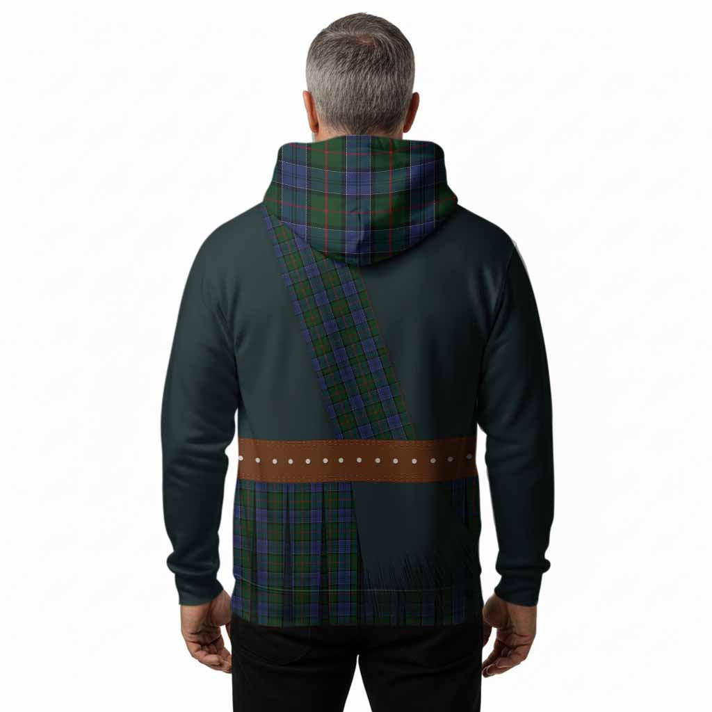 Colquhoun Tartan Crest Hoodie Kilt Costume Style