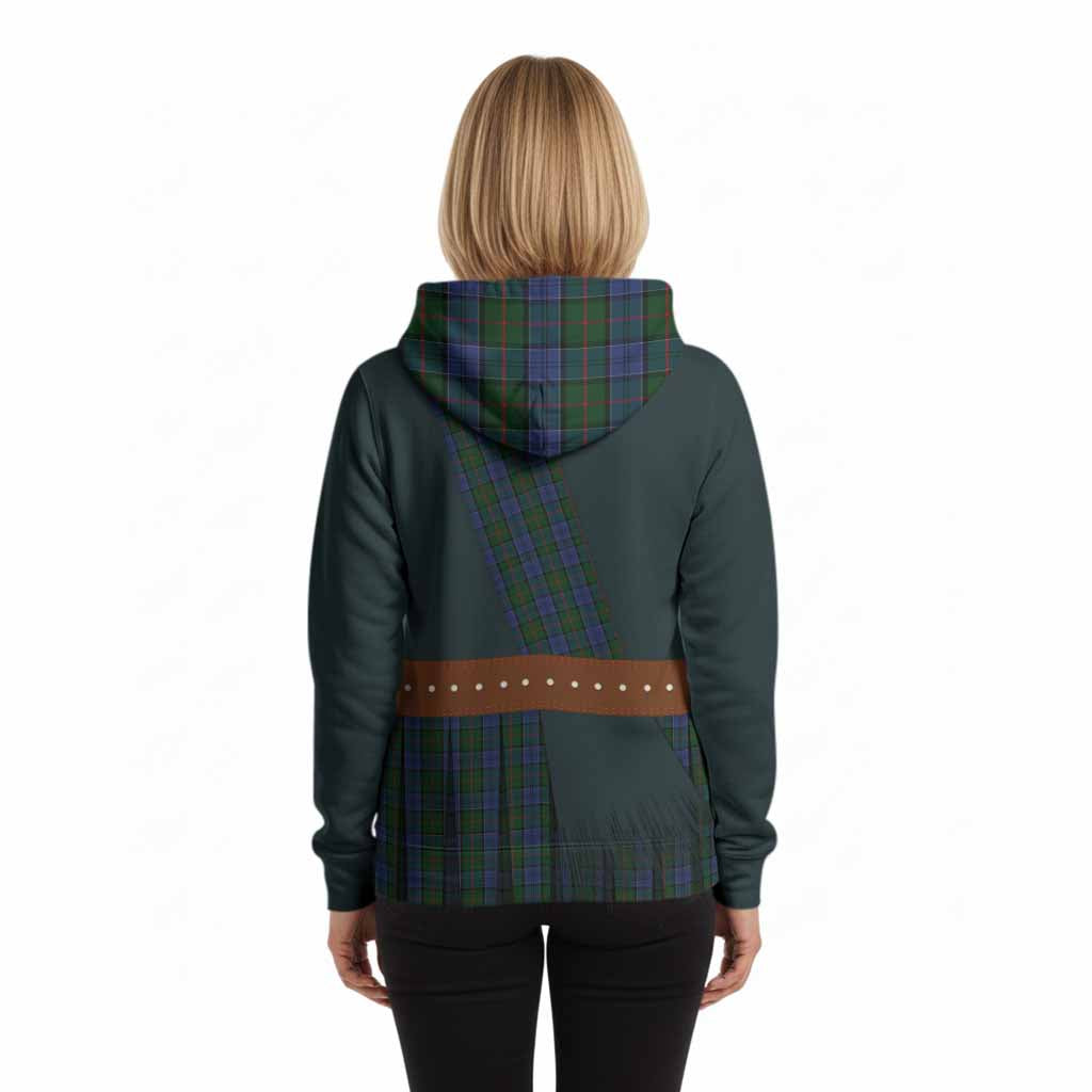 Colquhoun Tartan Crest Hoodie Kilt Costume Style