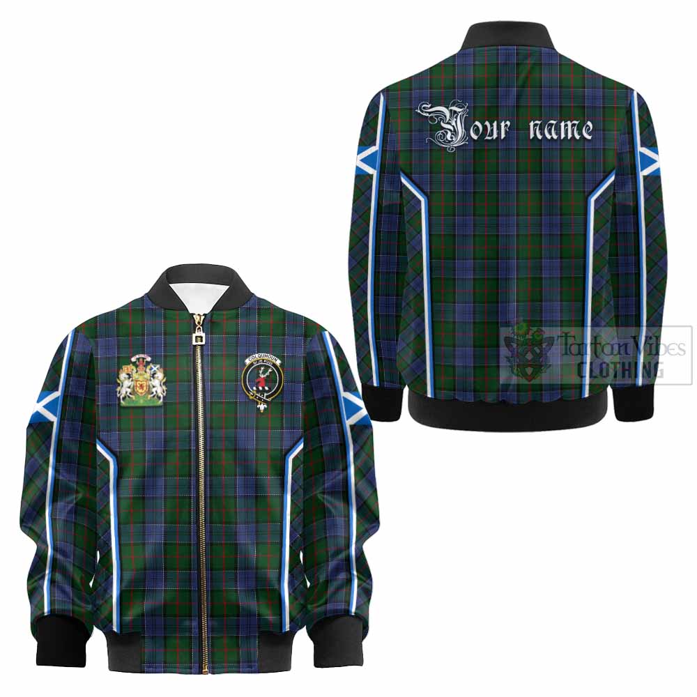 Colquhoun Tartan Crest Kid Bomber Jacket Scotland Coat of Arm Flag Style - Tartan Vibes Clothing