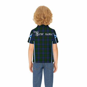 Colquhoun Tartan Crest Kid Polo Shirt Scotland Coat of Arm Flag Style