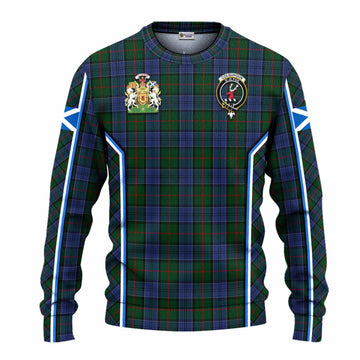 Colquhoun Tartan Crest Knitted Sweater Scotland Coat of Arm Flag Style - Tartan Vibes Clothing