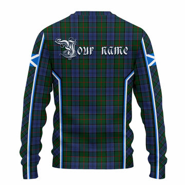 Colquhoun Tartan Crest Knitted Sweater Scotland Coat of Arm Flag Style - Tartan Vibes Clothing