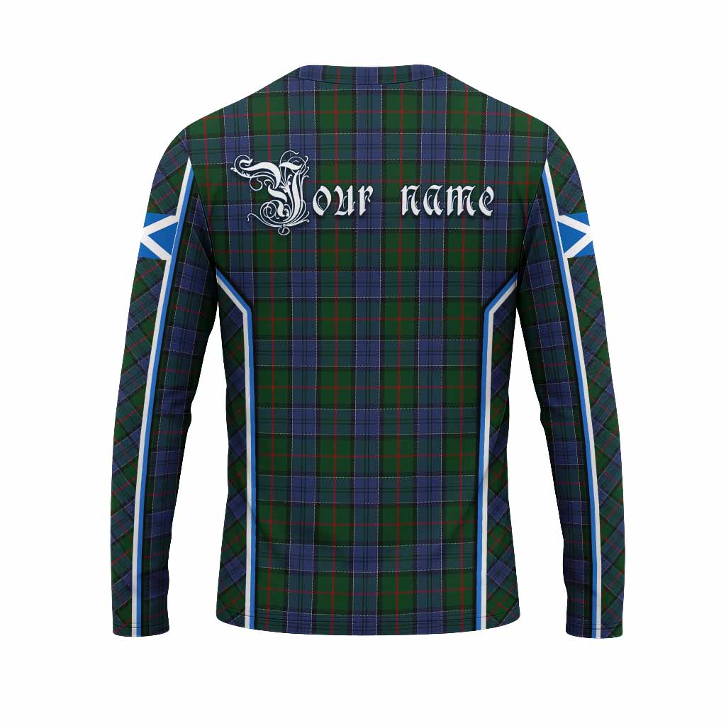 Colquhoun Tartan Crest Long Sleeve T-Shirt Scotland Coat of Arm Flag Style - Tartan Vibes Clothing