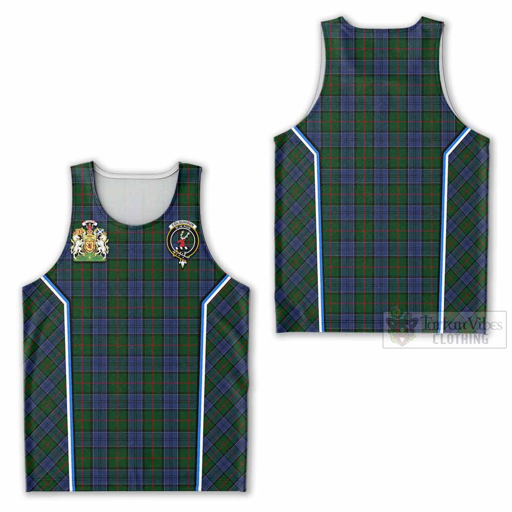 Colquhoun Tartan Crest Men Tank Top Scotland Coat of Arm Flag Style - Tartan Vibes Clothing