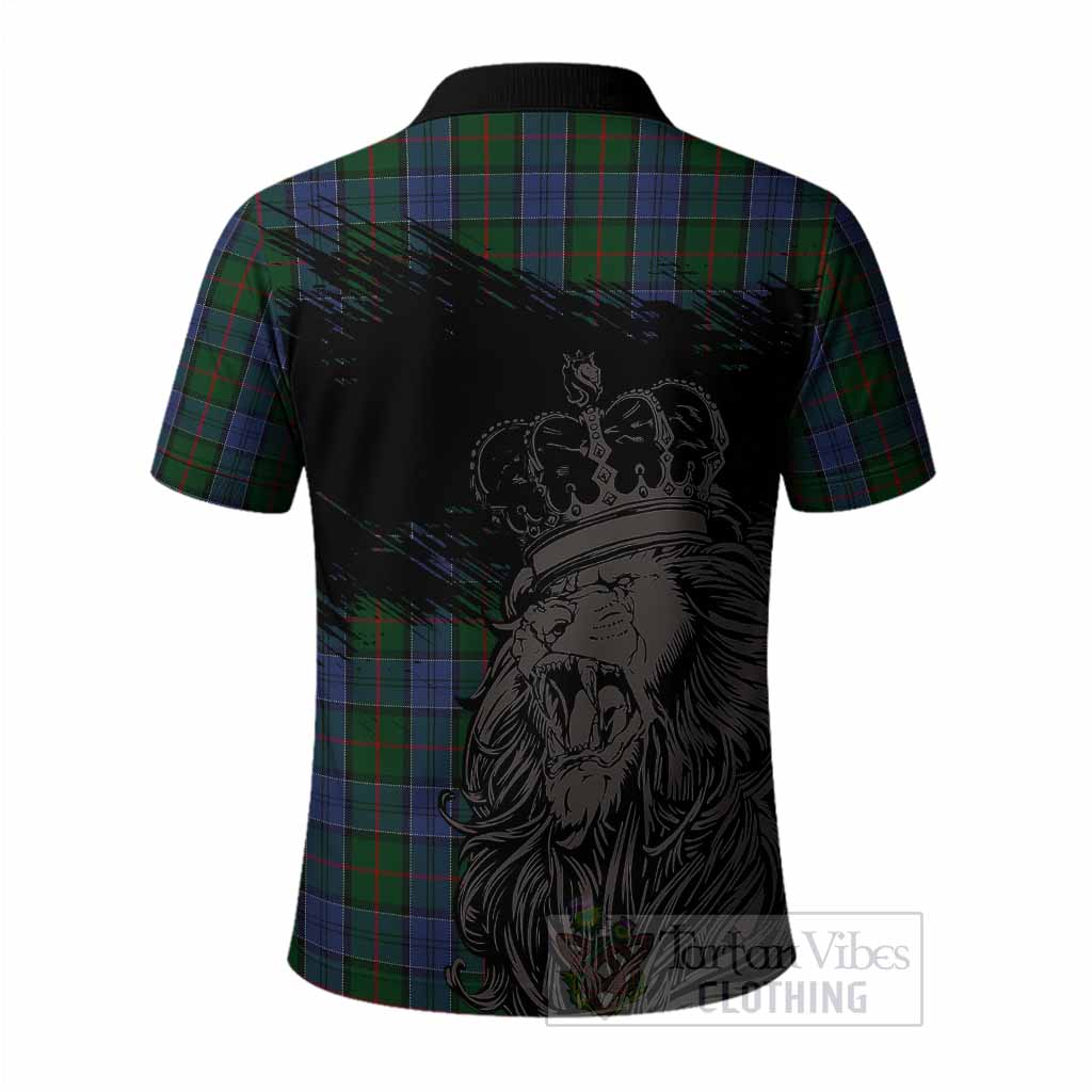 Colquhoun Tartan Crest Polo Shirt Crowned Lion Heritage Style