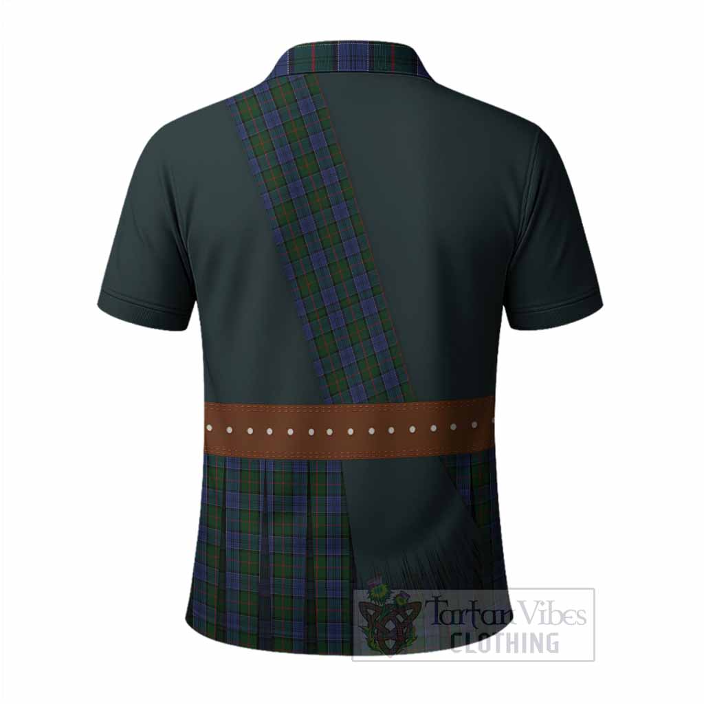 Colquhoun Tartan Crest Polo Shirt Kilt Costume Style