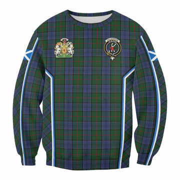 Colquhoun Tartan Crest Sweatshirt Scotland Coat of Arm Flag Style