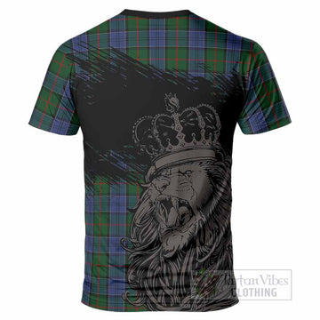 Colquhoun Tartan Crest T-Shirt Crowned Lion Heritage Style