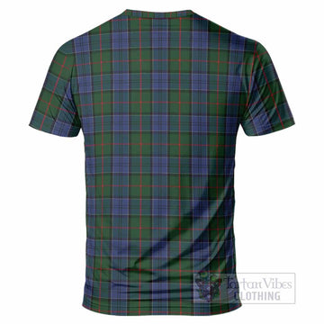 Colquhoun Tartan Crest T-Shirt Ferocious Lion Style