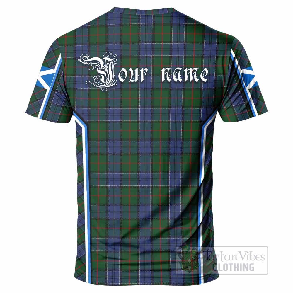 Colquhoun Tartan Crest T-shirt Scotland Coat of Arm Flag Style - Tartan Vibes Clothing