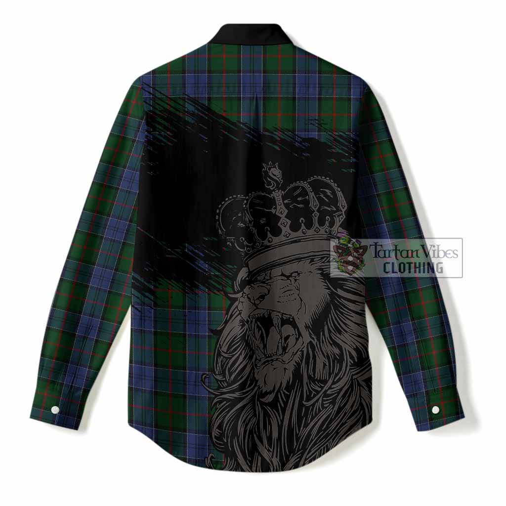 Colquhoun Tartan Crest Women Casual Shirt Crowned Lion Heritage Style