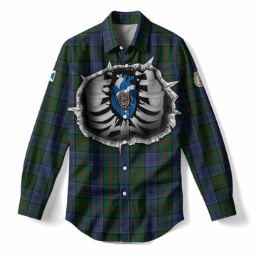 Colquhoun Tartan Crest Women Casual Shirt Scotland In My Veins