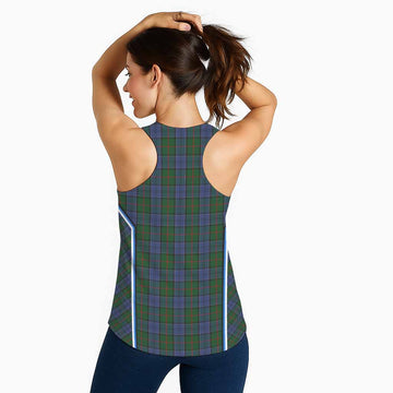 Colquhoun Tartan Crest Women Racerback Tanks Scotland Coat of Arm Flag Style - Tartan Vibes Clothing