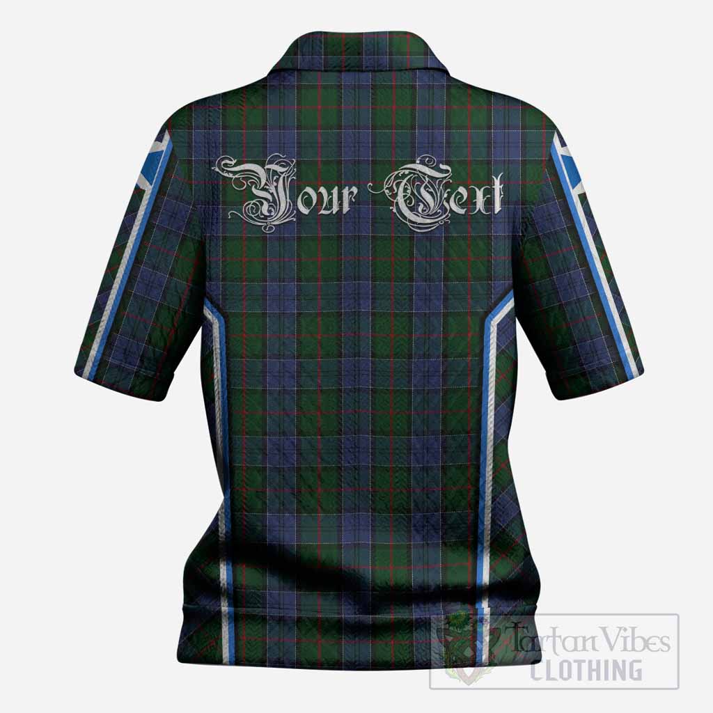 Colquhoun Tartan Crest Women’s Polo Sweater Top Scotland Coat of Arm Flag Style