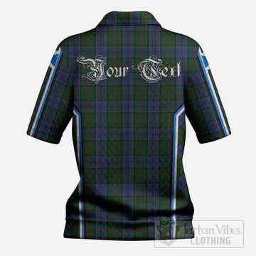 Colquhoun Tartan Crest Women’s Polo Sweater Top Scotland Coat of Arm Flag Style