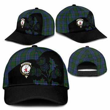 Colquhoun Tartan Family Crest Classic Cap Scotland Thistle Floral Flag Style