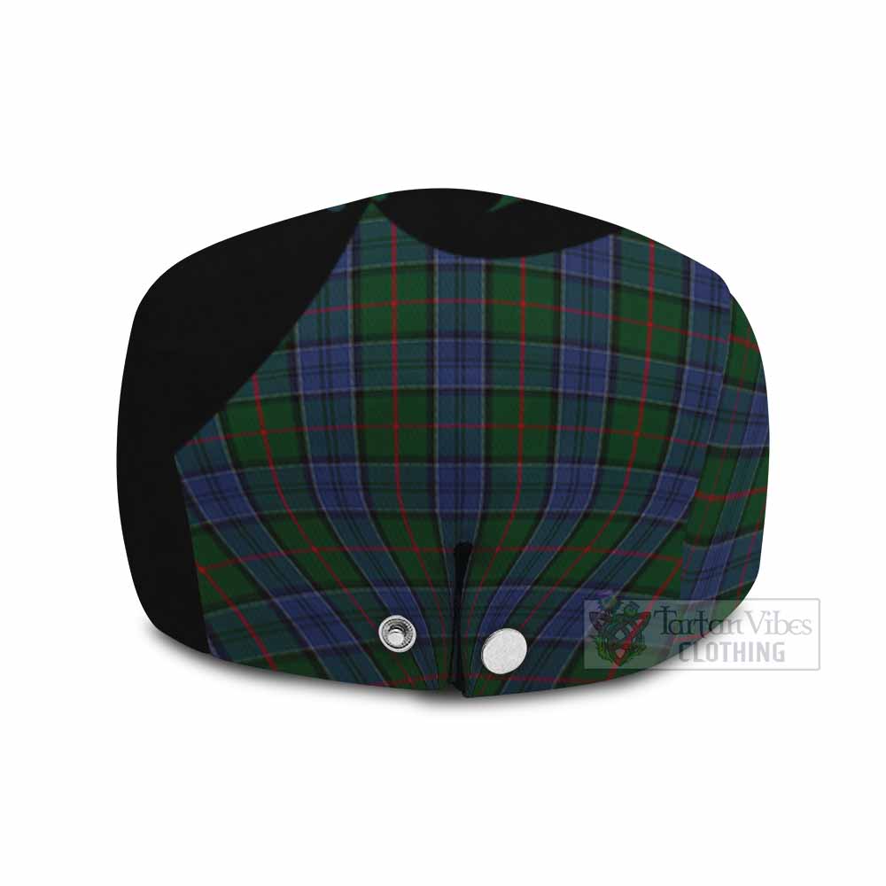 Colquhoun Tartan Family Crest Flat Cap, Jeff Cap Scotland Thistle Floral