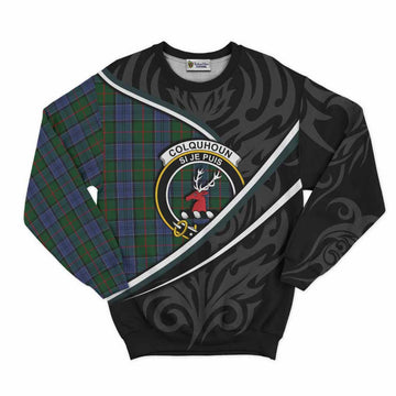 Colquhoun Tartan Family Crest Sweatshirt Celtic Scottish Thistle Floral