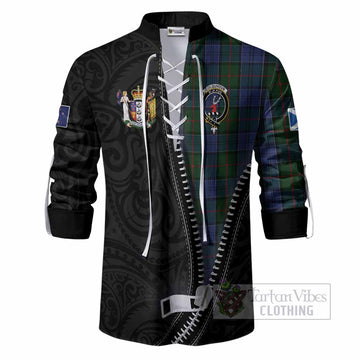 Colquhoun Tartan Ghillie Shirt New Zealand Pattern Unique Zipper Stylized