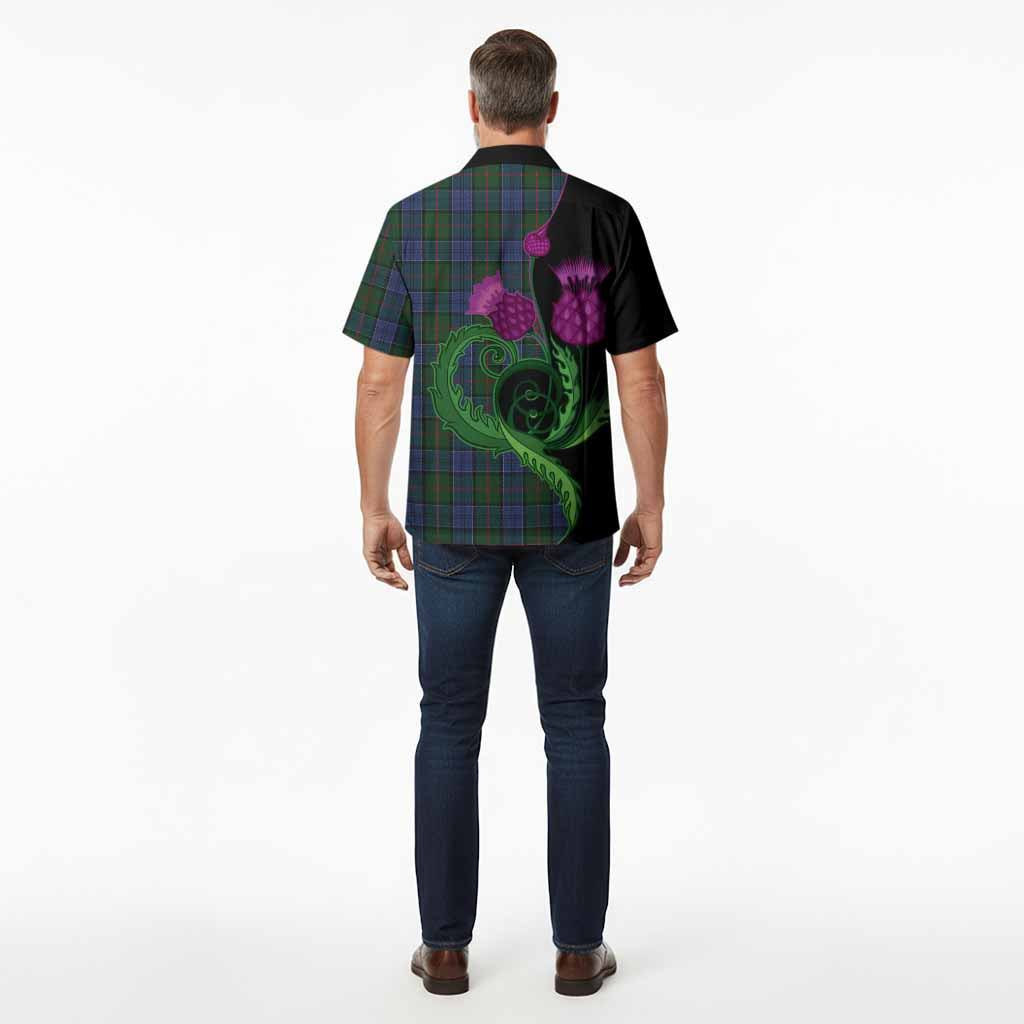 Colquhoun Tartan Hawaiian Shirt Traditional Scottish Thistle