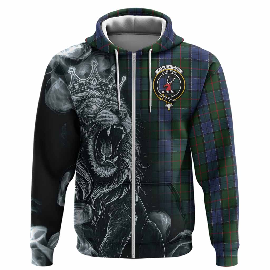 Colquhoun Tartan Hoodie Roaring Lion Heritage