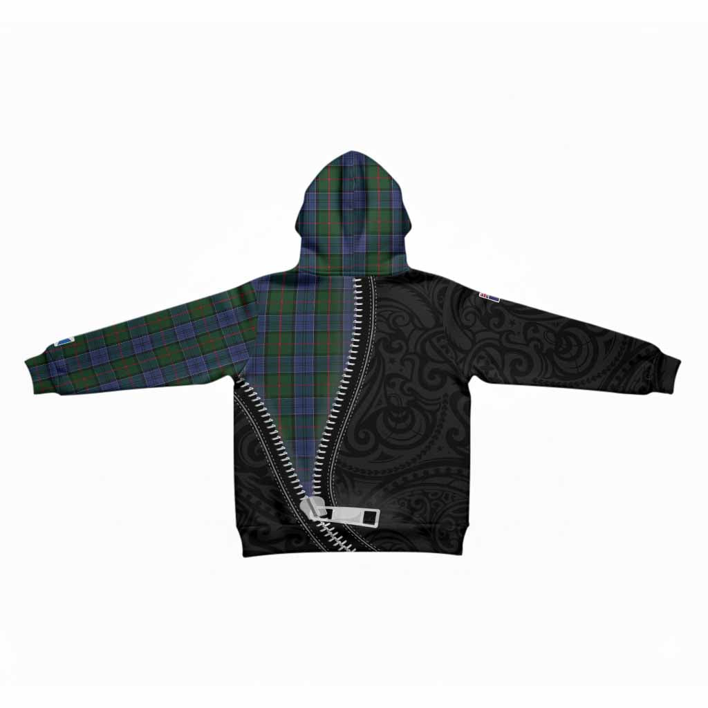 Colquhoun Tartan Kid Hoodie New Zealand Pattern Unique Zipper Stylized