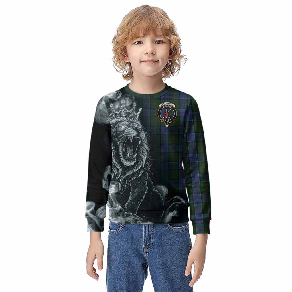 Colquhoun Tartan Kid Knitted Sweatshirt Roaring Lion Heritage