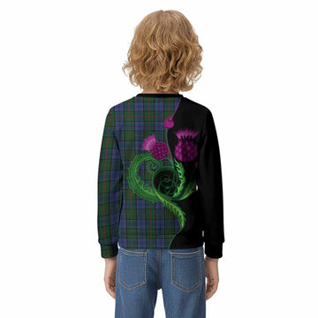 Colquhoun Tartan Kid Knitted Sweatshirt Traditional Scottish Thistle