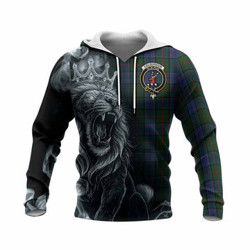 Colquhoun Tartan Knitted Hoodie Roaring Lion Heritage