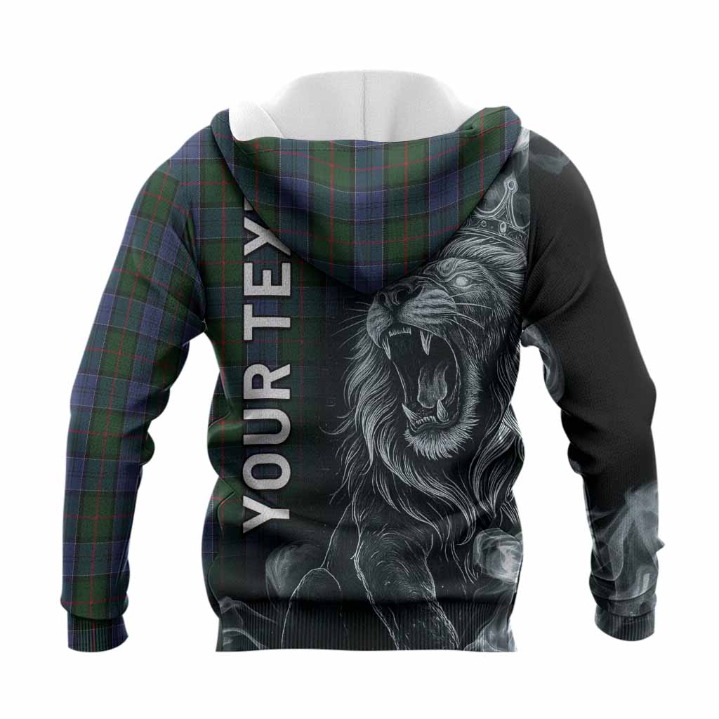 Colquhoun Tartan Knitted Hoodie Roaring Lion Heritage