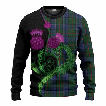 Colquhoun Tartan Knitted Sweater Traditional Scottish Thistle