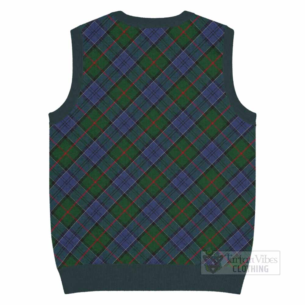 Colquhoun Tartan  Knitted V-Neck Vest Cross Style