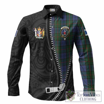 Colquhoun Tartan Long Sleeve Button Shirts New Zealand Pattern Unique Zipper Stylized