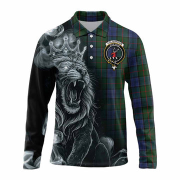 Colquhoun Tartan Long Sleeve Polo Shirt Roaring Lion Heritage