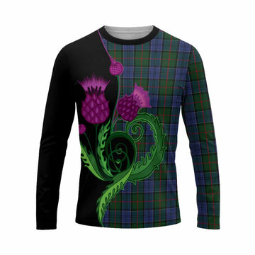 Colquhoun Tartan Long Sleeve T-Shirt Traditional Scottish Thistle