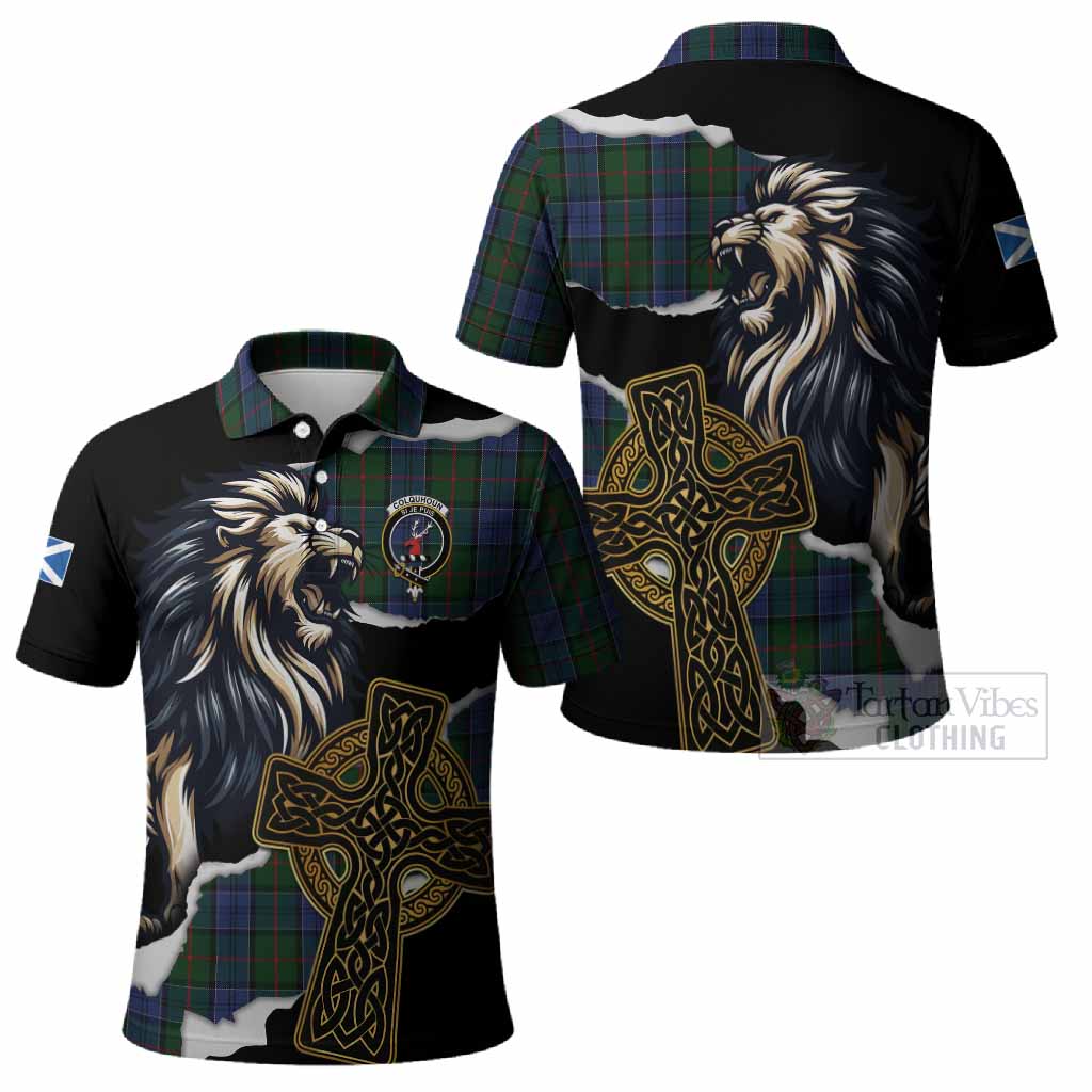 Colquhoun Tartan Scottish Polo Shirt Lion Celtic Heritage