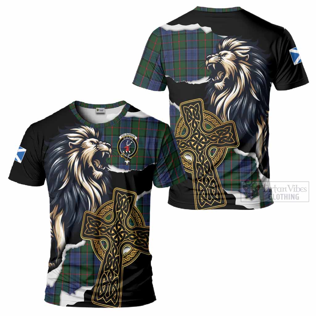 Colquhoun Tartan Scottish T-Shirt Lion Celtic Heritage