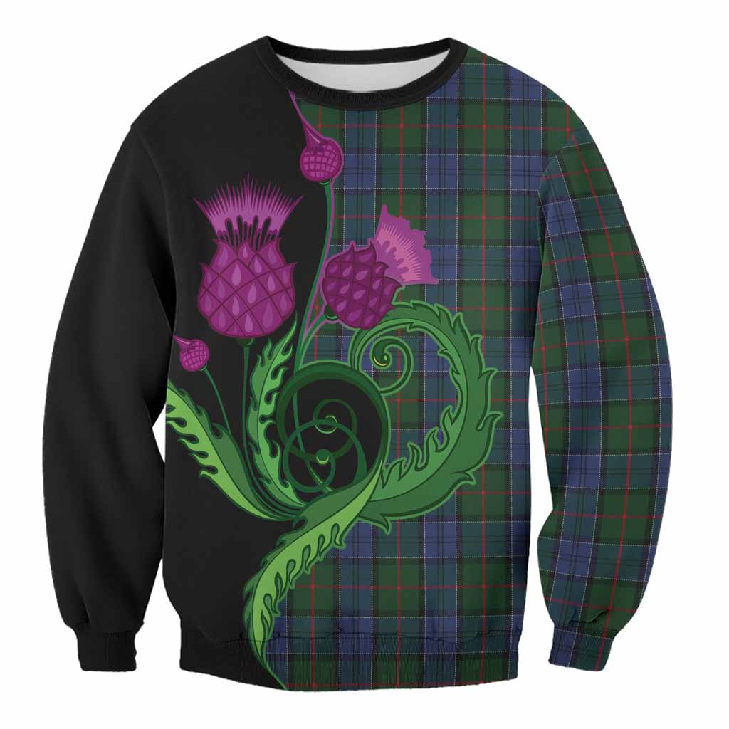 Colquhoun Tartan Sweatshirt Traditional Scottish Thistle