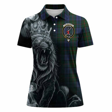 Colquhoun Tartan Women Polo Shirt Roaring Lion Heritage