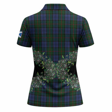 Colquhoun Tartan Women Polo Shirt Thistle Scottish Spirit