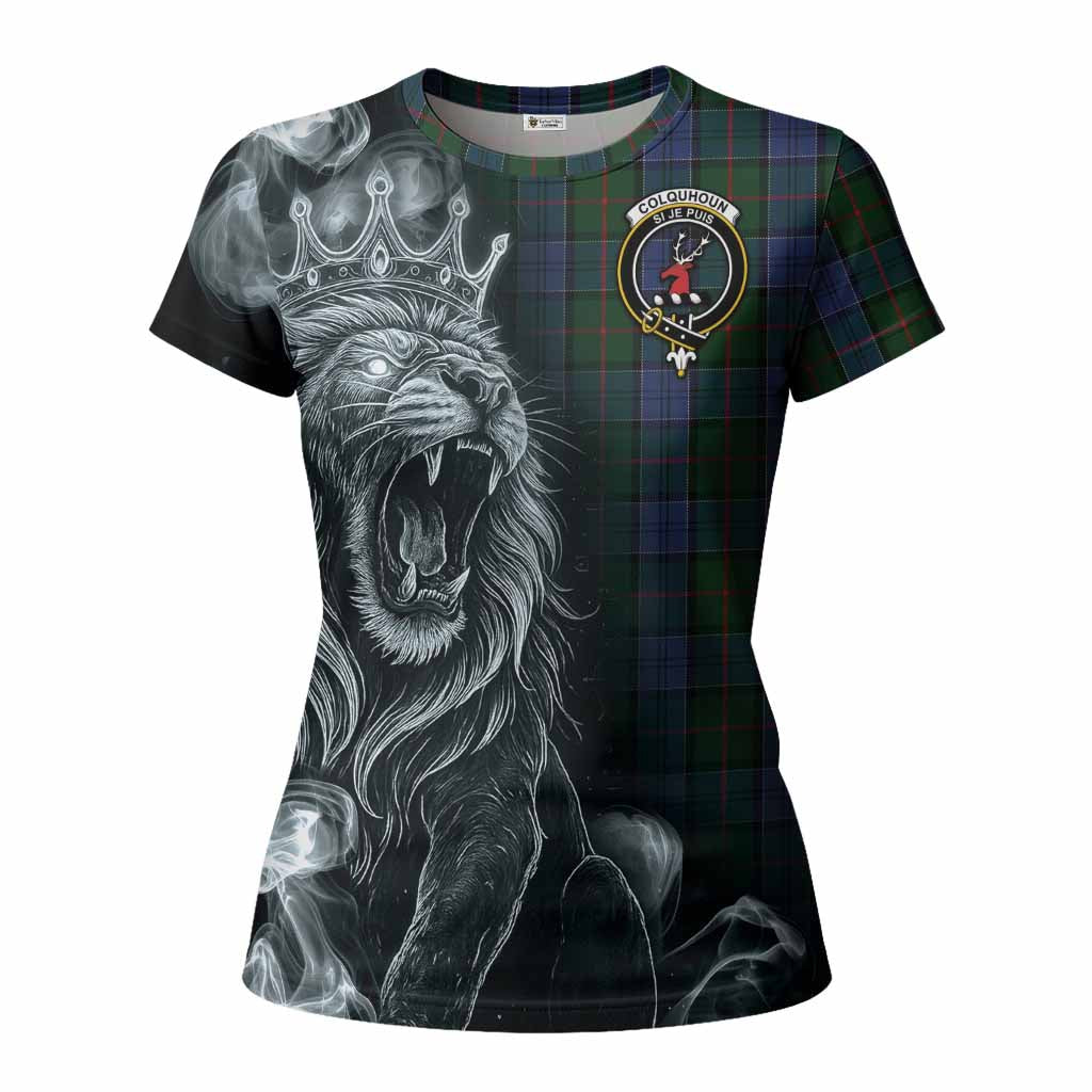 Colquhoun Tartan Women T shirt Roaring Lion Heritage