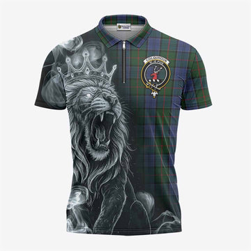Colquhoun Tartan Zipper Polo Shirt Roaring Lion Heritage