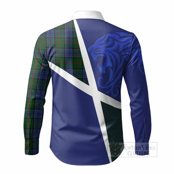 Colquhoun The Scottish Football Crest Long Sleeve Button Shirts Lion-Tartan Army