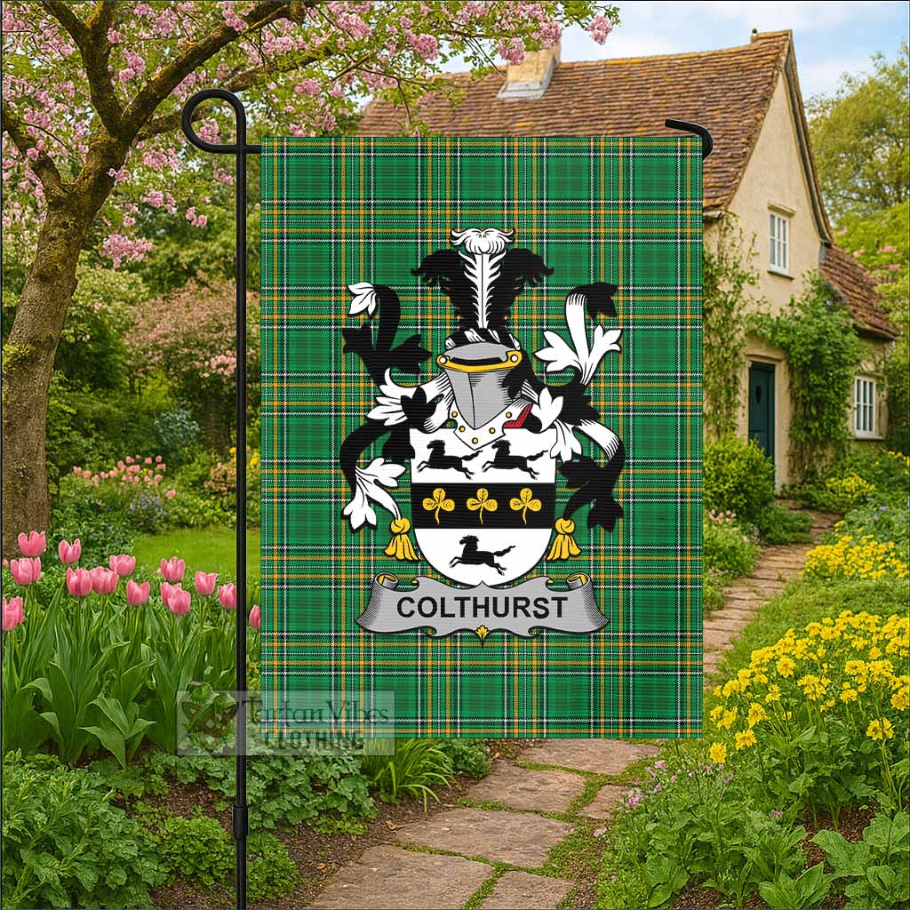 Colthurst Irish Clan Tartan Flag with Coat of Arms