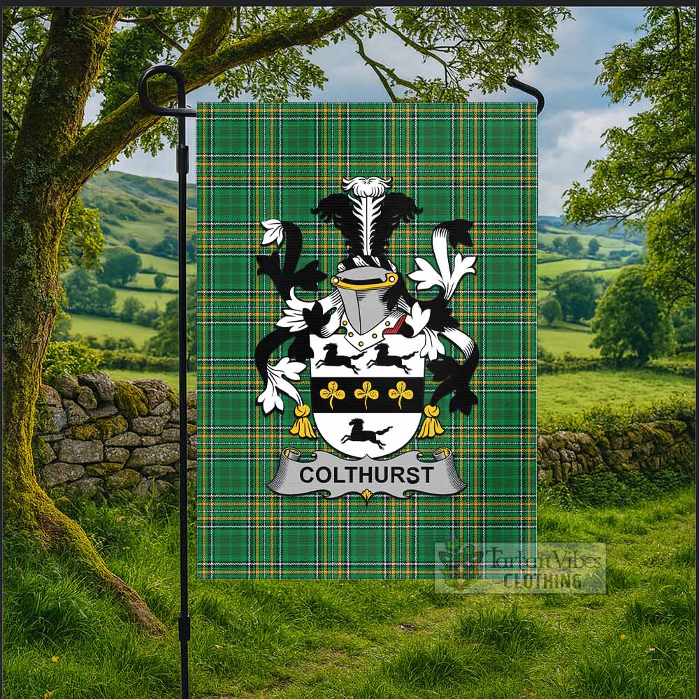 Colthurst Irish Clan Tartan Flag with Coat of Arms