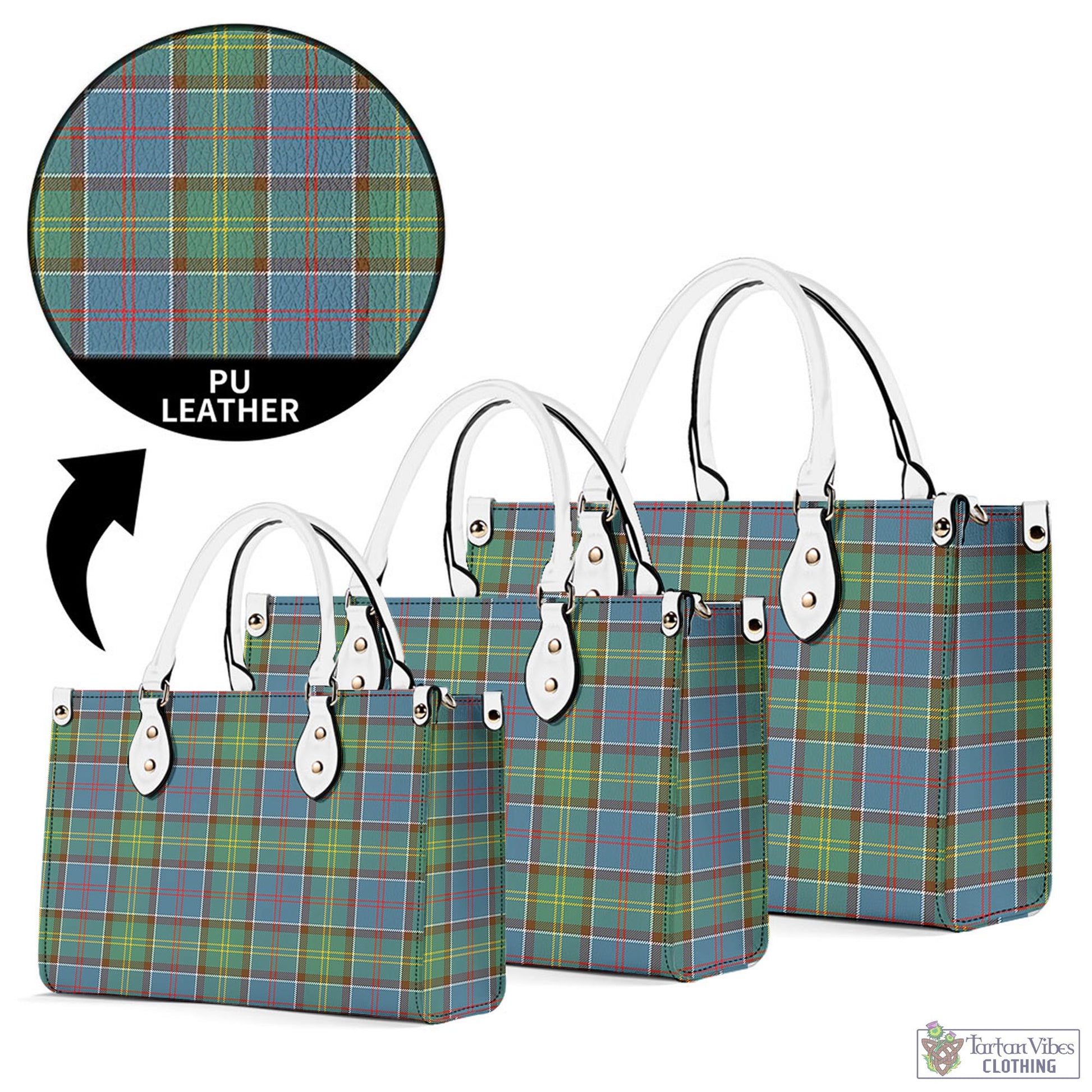 Tartan Vibes Clothing Colville Tartan Luxury Leather Handbags