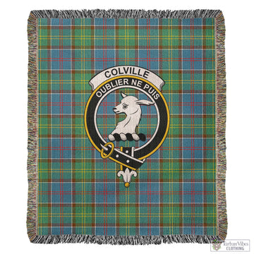Colville Tartan Woven Blanket with Family Crest