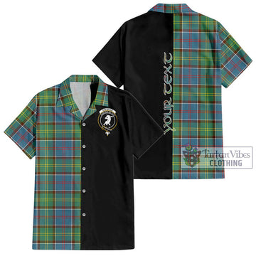 Colville Tartan Hawaiian Shirt with Family Crest and Half Of Me Style
